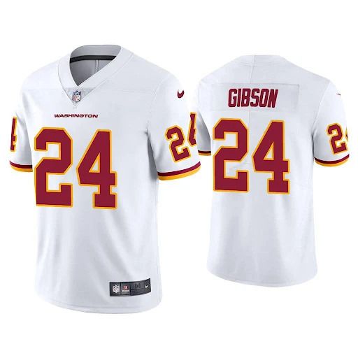 Men Washington Redskins #24 Antonio Gibson Nike White Vapor Limited NFL Jersey